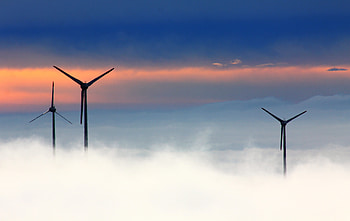 Wind Farm Clouds , windmill, landscape, nature HD wallpaper