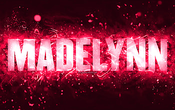 Happy Birtay Madelynn, , pink neon lights, Madelynn name, creative, Madelynn Happy Birtay, Madelynn Birtay, popular american female names, with Madelynn name, Madelynn HD wallpaper