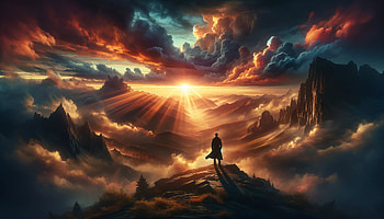 Inspirational Sunrise Mountainscape, inspiration, landscape, mountain, cloud HD wallpaper