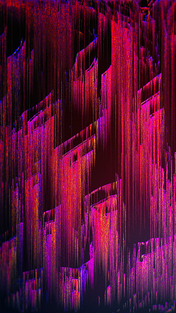 Pixel distortion, pink-orange, abstraction HD phone wallpaper