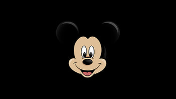 Dark logo of Mickey Mouse, Disney-inspired design, Striking visuals HD wallpaper