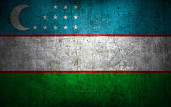 Uzbek metal flag, grunge art, asian countries, Day of Uzbekistan, national symbols, Uzbekistan flag, metal flags, Flag of Uzbekistan, Asia, Uzbek flag, Uzbekistan HD wallpaper