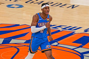 Oklahoma City Thunder - Dynamic Basketball Court Action, basketball, NBA, Oklahoma City Thunder, Shai Gilgeous-Alexander HD wallpaper