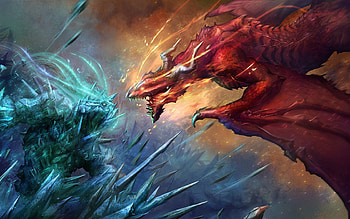 Fantasy, Art, Dragons, Fiction, That's Incredible, Battle HD wallpaper