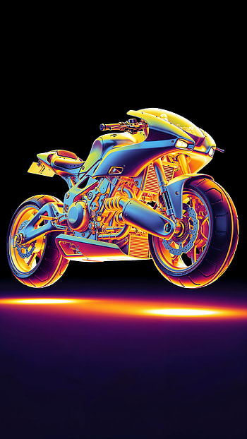 Neon Thunderbike, Prism Racer, Chromatic Moto, Electric Mirage, motorcycle HD phone wallpaper