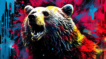Colorful Abstract Bear Art, Animal, bear, colorful, Wildlife, artistic HD wallpaper
