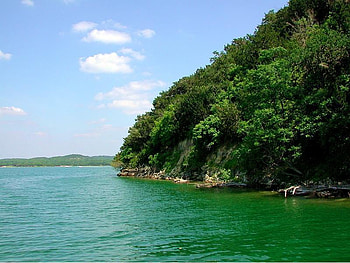 Lake, trees, sky, nature HD wallpaper