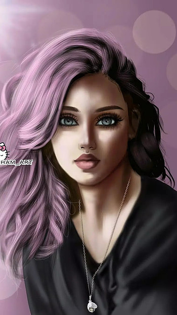 Girly M, Purple Hair Women HD phone wallpaper
