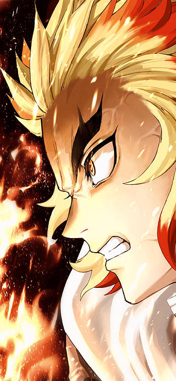 Kyojuro Rengoku — Demon Slayer Flame , Kyojuro Rengoku, Anime, Demon Slayer: Kimetsu no Yaiba HD phone wallpaper