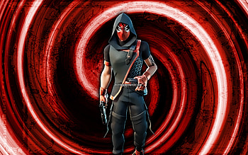 Seeker, red grunge background, Fortnite, vortex, Fortnite characters, Seeker Skin, Fortnite Battle Royale, Seeker Fortnite HD wallpaper