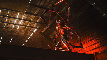 Iron Spider Suit In Marvels Spider Man 2, marvels-spider-man-2, spiderman, games, 2024-games, ps5-games, ps4-games, xbox-one-games, video-games HD wallpaper