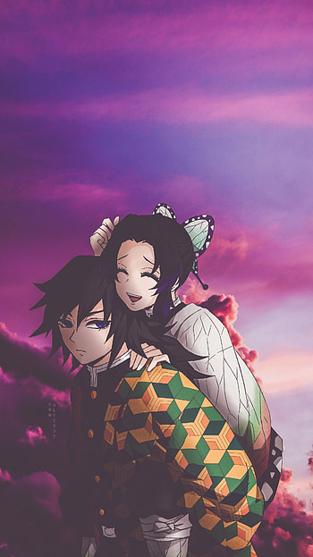 Giyu and Shinobu, kimetsu-no-yaiba, anime-aesthetic, anime-, anime-x-reality, demon-slayer, giyu-tomioka, shinobu-kocho, anime HD phone wallpaper