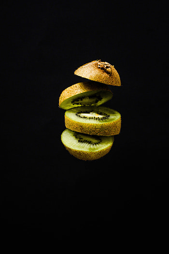 Food, Kiwi, Fruit, Black Background HD phone wallpaper