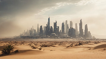 Desert Cyberpunk City 1.0, desert, cyberpunk, Sci Fi HD wallpaper