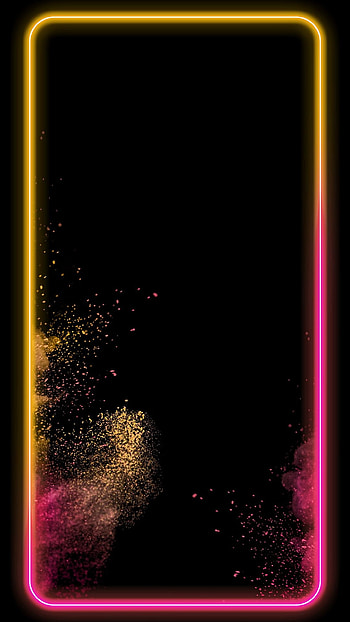 Neon edges, orange, edge, pink, black HD phone wallpaper