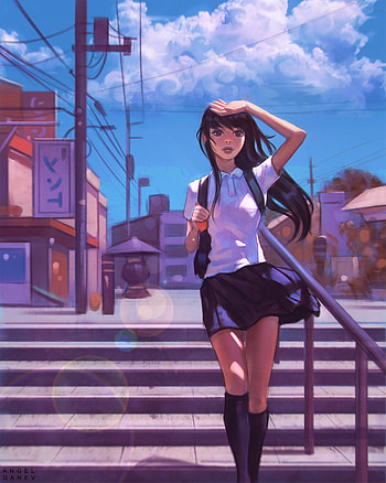 Art, Sight, Opinion, Girl, Schoolgirl HD phone wallpaper