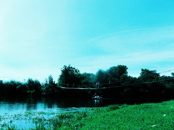 Strange World 5, blue, nature, lake, green HD wallpaper