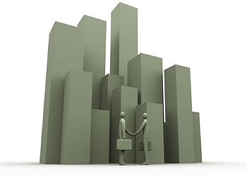 In The City, buildings, skyscrapers, 3d, men, work HD wallpaper