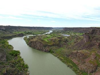 Perrine Falls Bridge Idaho, horizon, river, canyon, scenic HD wallpaper