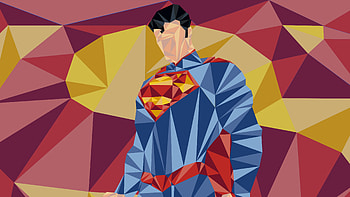 Superman Low Poly Art, superman, artwork, artist, behance, digital-art, low-poly HD wallpaper