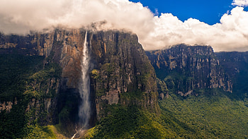 Angel Falls, Auyan Tepui mountain, Windows spotlight, Canaima National Park HD wallpaper