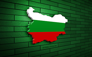 Bulgaria map, , green brickwall, European countries, Bulgaria map silhouette, Bulgaria flag, Europe, Bulgarian map, Bulgarian flag, Bulgaria, flag of Bulgaria, Bulgarian 3D map HD wallpaper