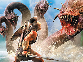 warrior, sea monsters, fight, beast HD wallpaper
