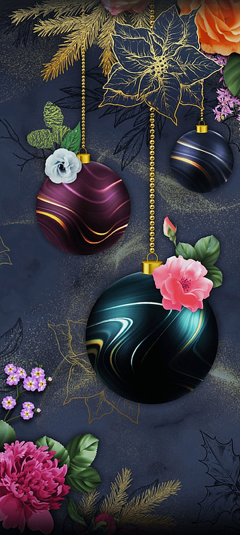Gorgeous winter Ball, beautiful, art, pink, Christmas, New Year, festival, flower HD phone wallpaper