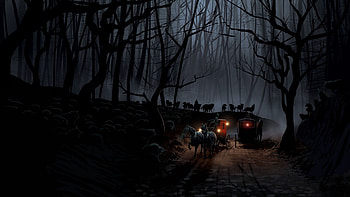 Wolfs, Night, Dark, Forest, Flock, Coach HD wallpaper
