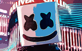 Marshmello, American DJ, , vector art, Marshmello drawing, creative art, Marshmello art, vector drawing, DJ Marshmello, Christopher Comstock HD wallpaper