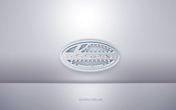 Pagani 3d white logo, gray background, Pagani logo, creative 3d art, Pagani, 3d emblem HD wallpaper