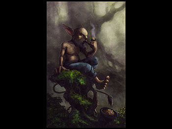 Imp, smoking, creature, fantasy HD wallpaper
