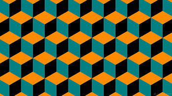 green orange 3d cubes black dark orange teal HD wallpaper