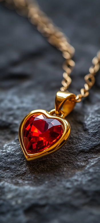Ruby Heart Pendant - Elegant Accessory Design HD phone wallpaper