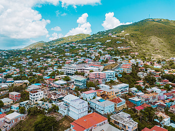 Cities, Houses, Sky, Usa, Mountain, United States, Elevation, Charlotte Amalie, Virgin Islands HD wallpaper