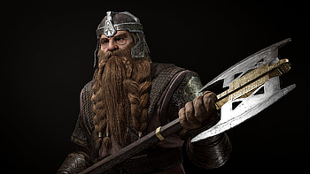 Gimli, Lord of the Rings fan art, Dwarven warrior, Epic battles HD wallpaper