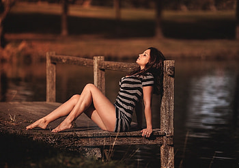 Brunette, sexy, pose, beautiful HD wallpaper