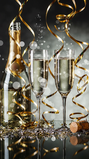 Champagne, New Year HD phone wallpaper