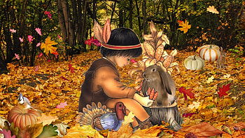 Rabbits Tag - Thanksgiving Forest Turkey Firefox Gourds American Leaves Fall Autumn Pumpkins Woods Boy Native HD wallpaper