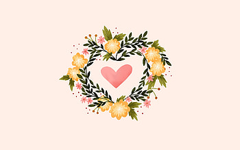 Heart wreath, for devices, Crafted beauty, Handmade design HD wallpaper