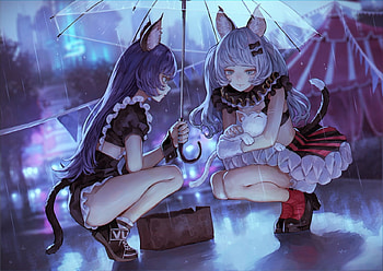 Anime Catgirls, Catgirls, Anime, CG, art HD wallpaper