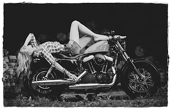 *, MOTORBIKE, WOMAN, MODEL, BLONDE, LEGS HD wallpaper