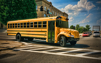 IC Bus CE School Bus, R, street, 2020 busus, passenger transport, school bus, USA HD wallpaper