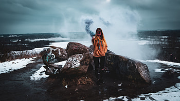 Stones, Smoke, Miscellanea, Miscellaneous, Girl, Mask, Smoke Bomb HD wallpaper
