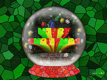 Christmas Snowglobe 004c, snowglobe, tree, xmas, stained glass, snowflake, globe, snow, lights, christmas, decorations, glass, space, ice, wreath HD wallpaper