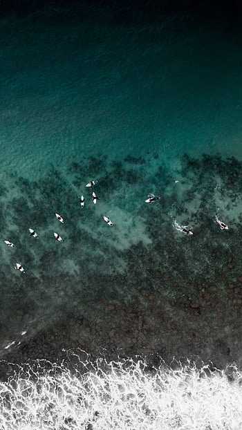 Water, Sea, Serfing, View From Above, Miscellanea, Miscellaneous, Surfers HD phone wallpaper