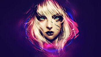 Woman, face, fantasy, art HD wallpaper
