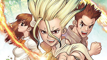Yuzuriha, Taiju, and Senku, Dr.STONE HD wallpaper