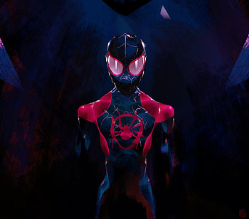 2018, spider-verse, Spider-man, dark, art HD wallpaper