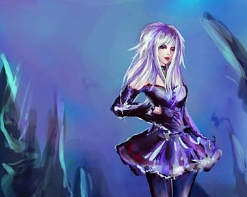 She love's purple, purple, fantasy, art, woman HD wallpaper